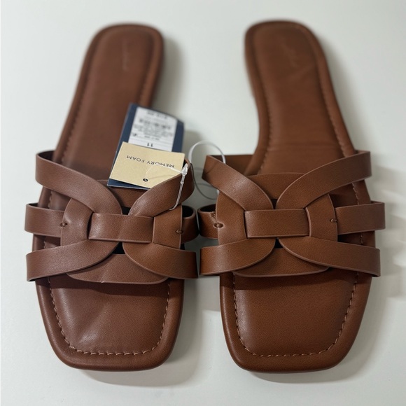 NWT Women's Edna Slide Sandals with Memory Foam Insole - Universal Thread Cognac - Picture 5 of 6